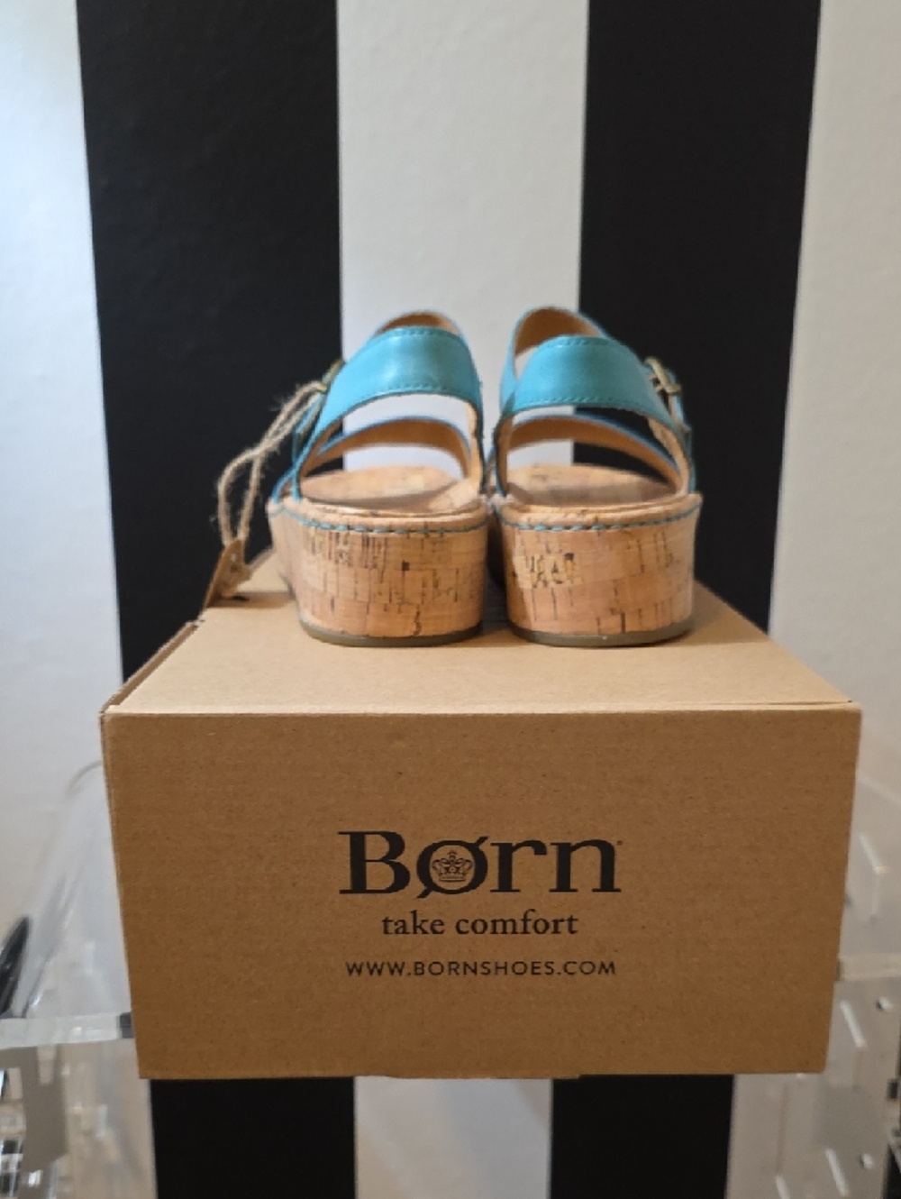 Born Metallic Teal Wedge Sandals - Picture 5 of 6